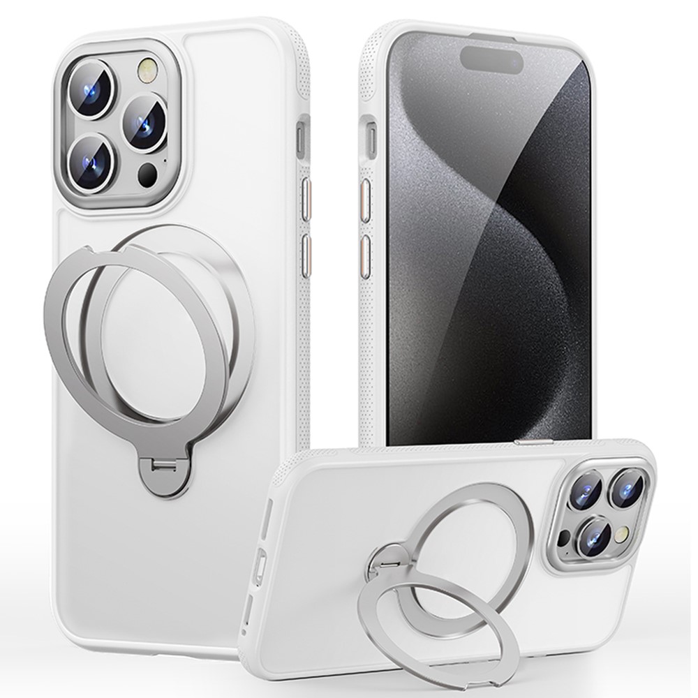 For iPhone 14 Pro Max Case Compatible with MagSafe Drop Proof TPU PC Kickstand Phone Cover - White