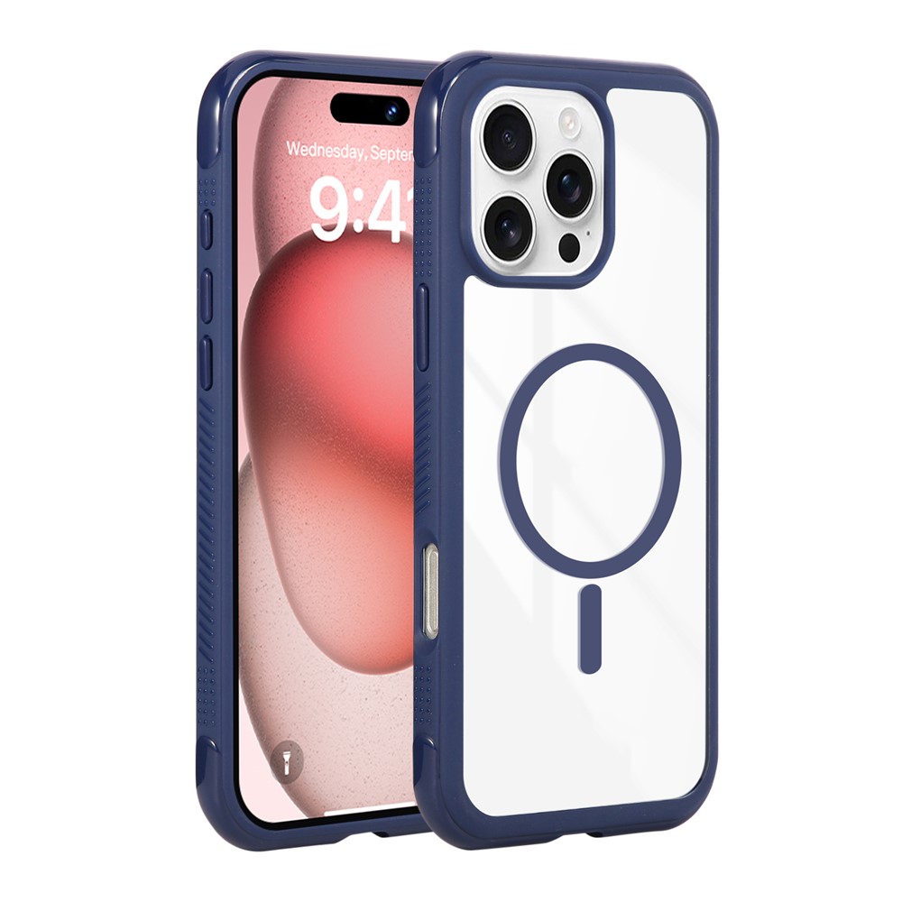 For iPhone 16 Pro Max Case Compatible with MagSafe TPU + PC Transparent Protective Phone Cover - Sapphire