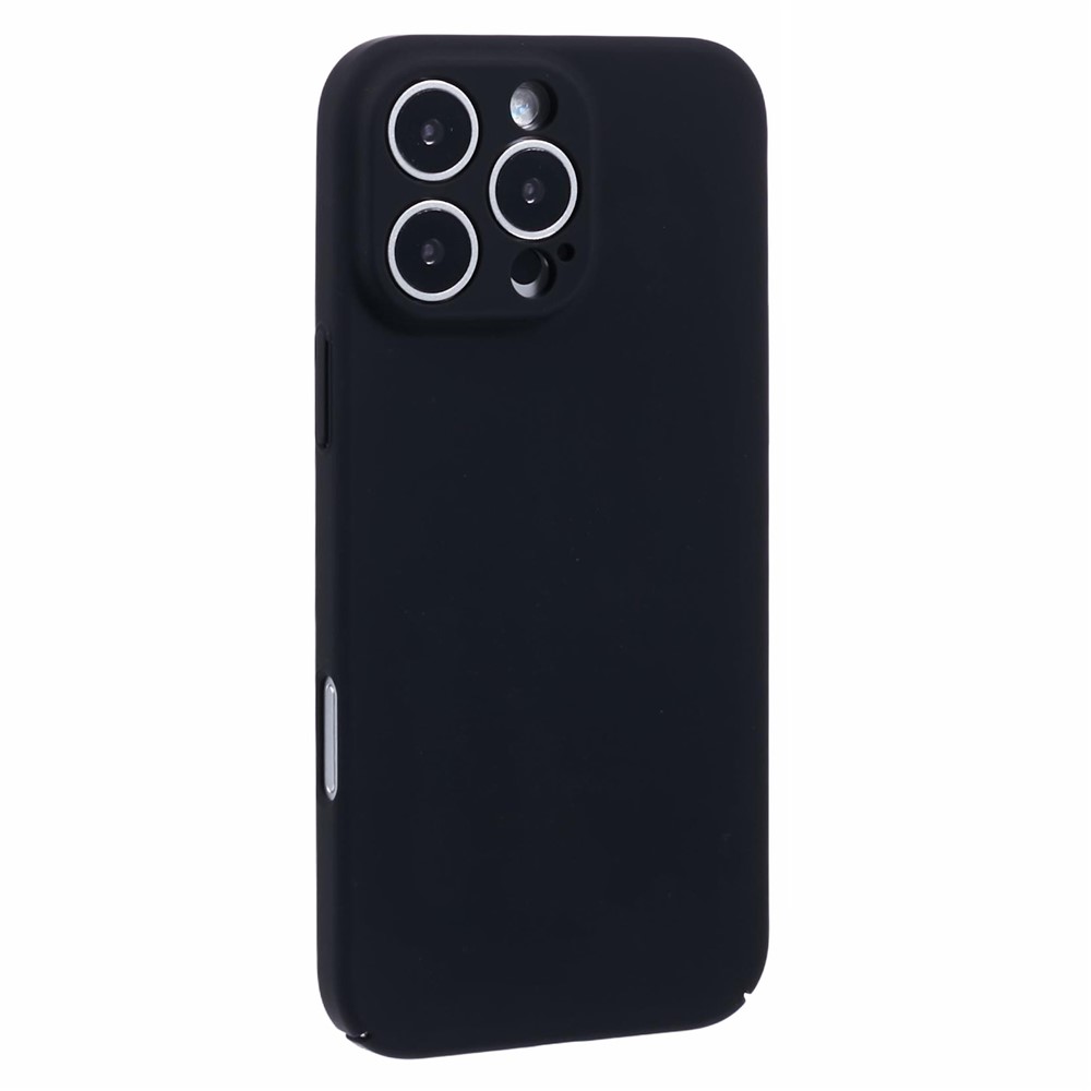 For iPhone 16 Pro Case Skin-Touch Rubberized Hard PC Phone Cover - Black