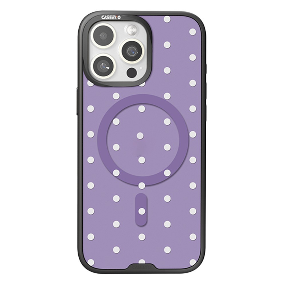 CASEEVO For iPhone 16 Pro Max Case Compatible with MagSafe TPU Acrylic Cover with Interchangeable Dots Backplate - Purple