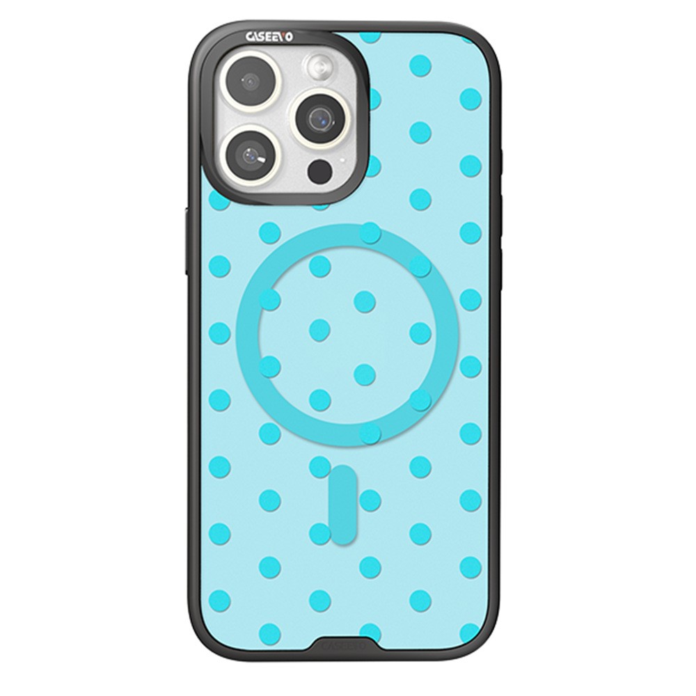 CASEEVO For iPhone 16 Pro Case Compatible with MagSafe TPU Acrylic Cover with Interchangeable Dots Backplate - Blue