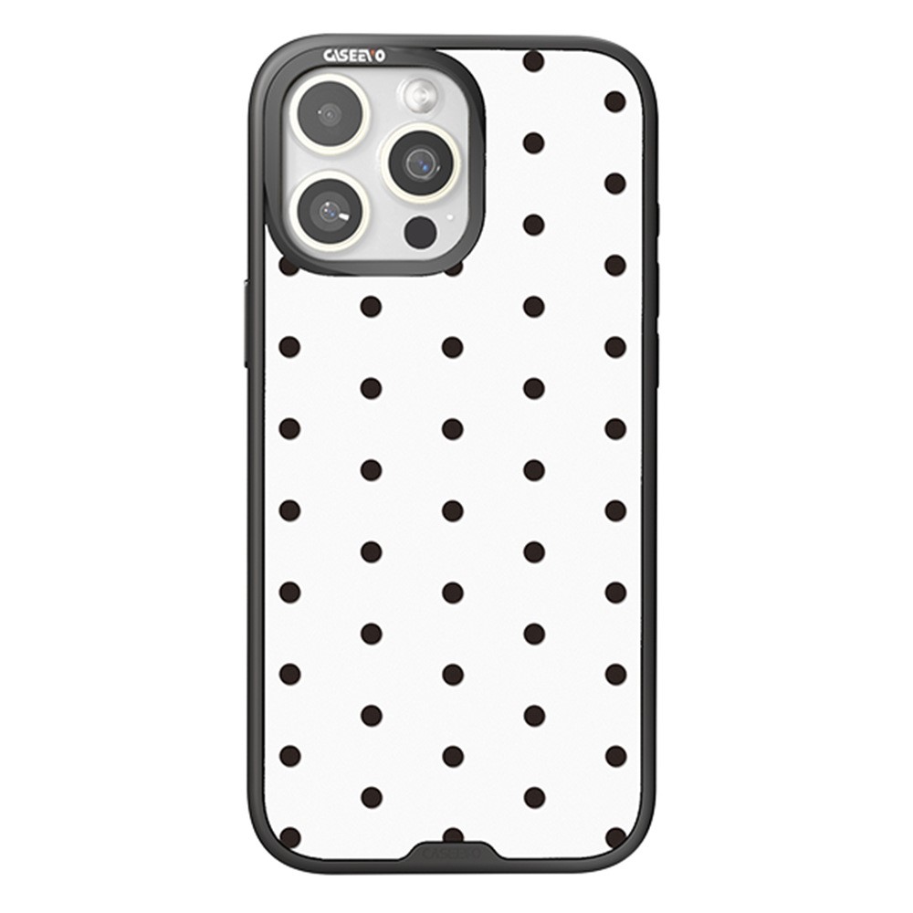 CASEEVO For iPhone 15 Pro Max Case Compatible with MagSafe TPU Acrylic Cover with Interchangeable Dots Backplate - White
