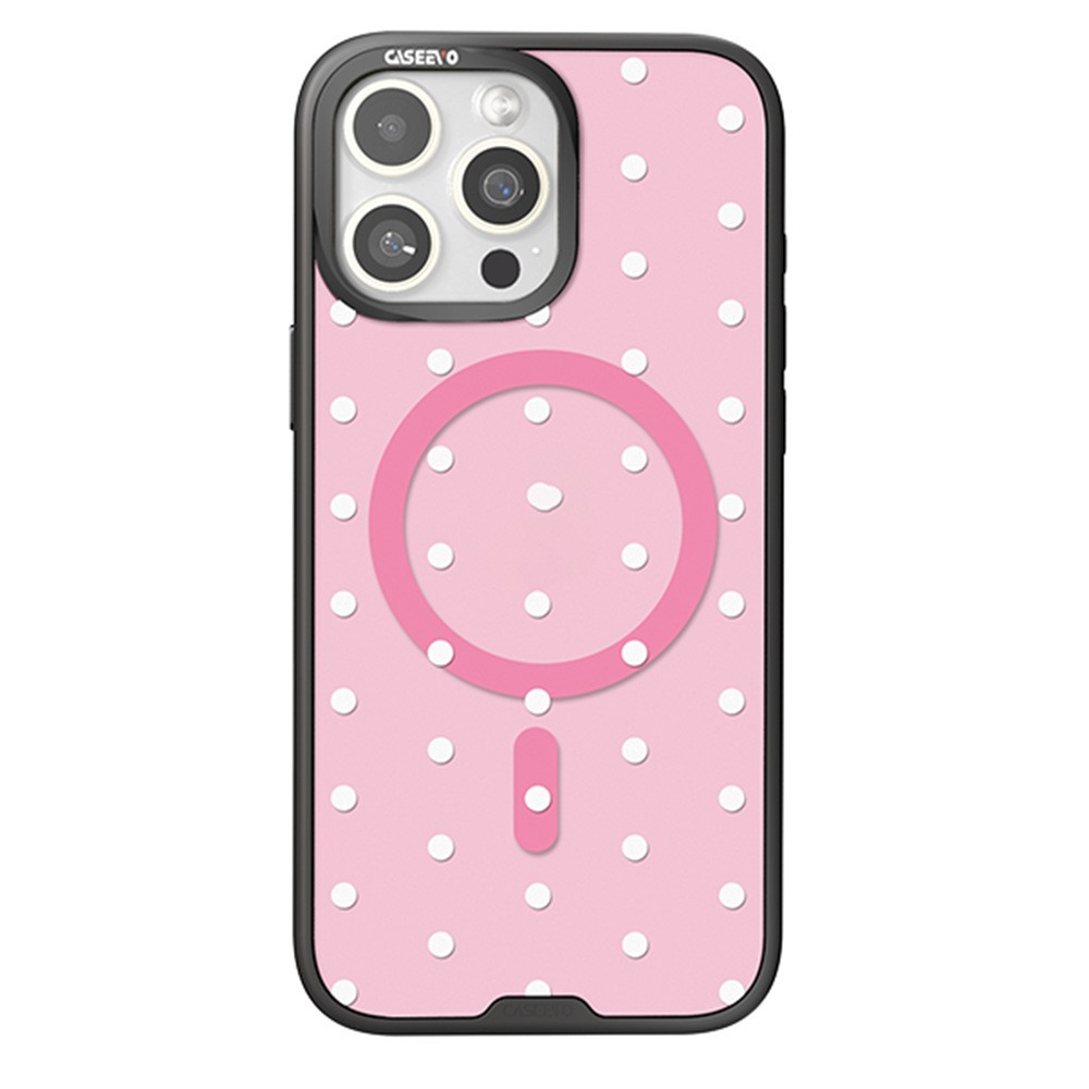 CASEEVO For iPhone 15 Pro Max Case Compatible with MagSafe TPU Acrylic Cover with Interchangeable Dots Backplate - Pink
