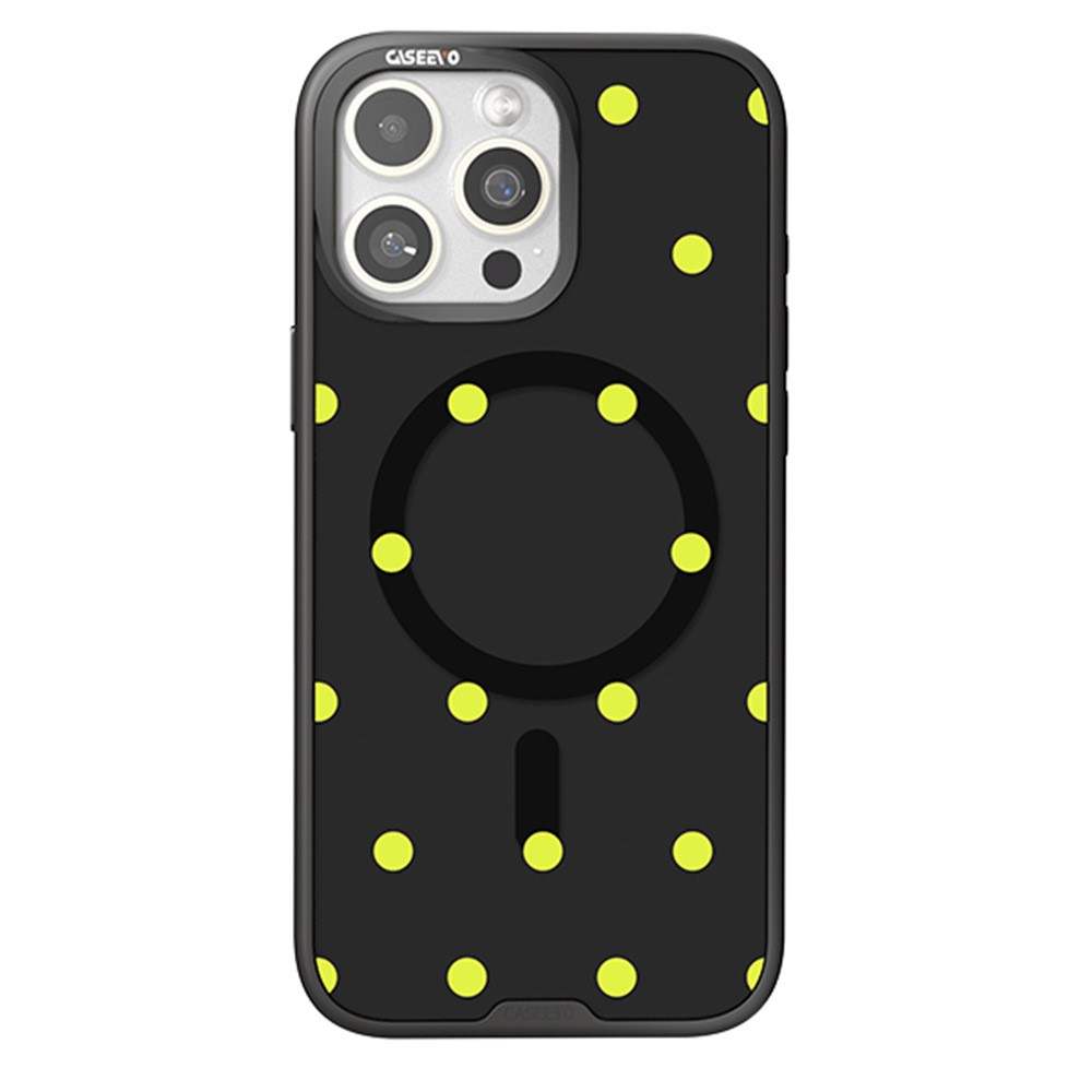 CASEEVO For iPhone 15 Pro Max Case Compatible with MagSafe TPU Acrylic Cover with Interchangeable Dots Backplate - Blackish Green