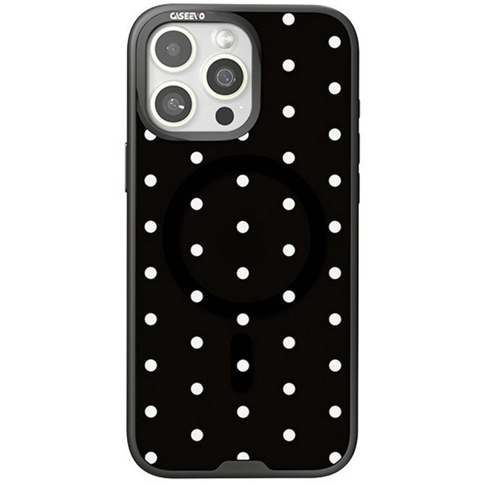 CASEEVO For iPhone 14 Pro Max Case Compatible with MagSafe TPU Acrylic Cover with Interchangeable Dots Backplate - Black