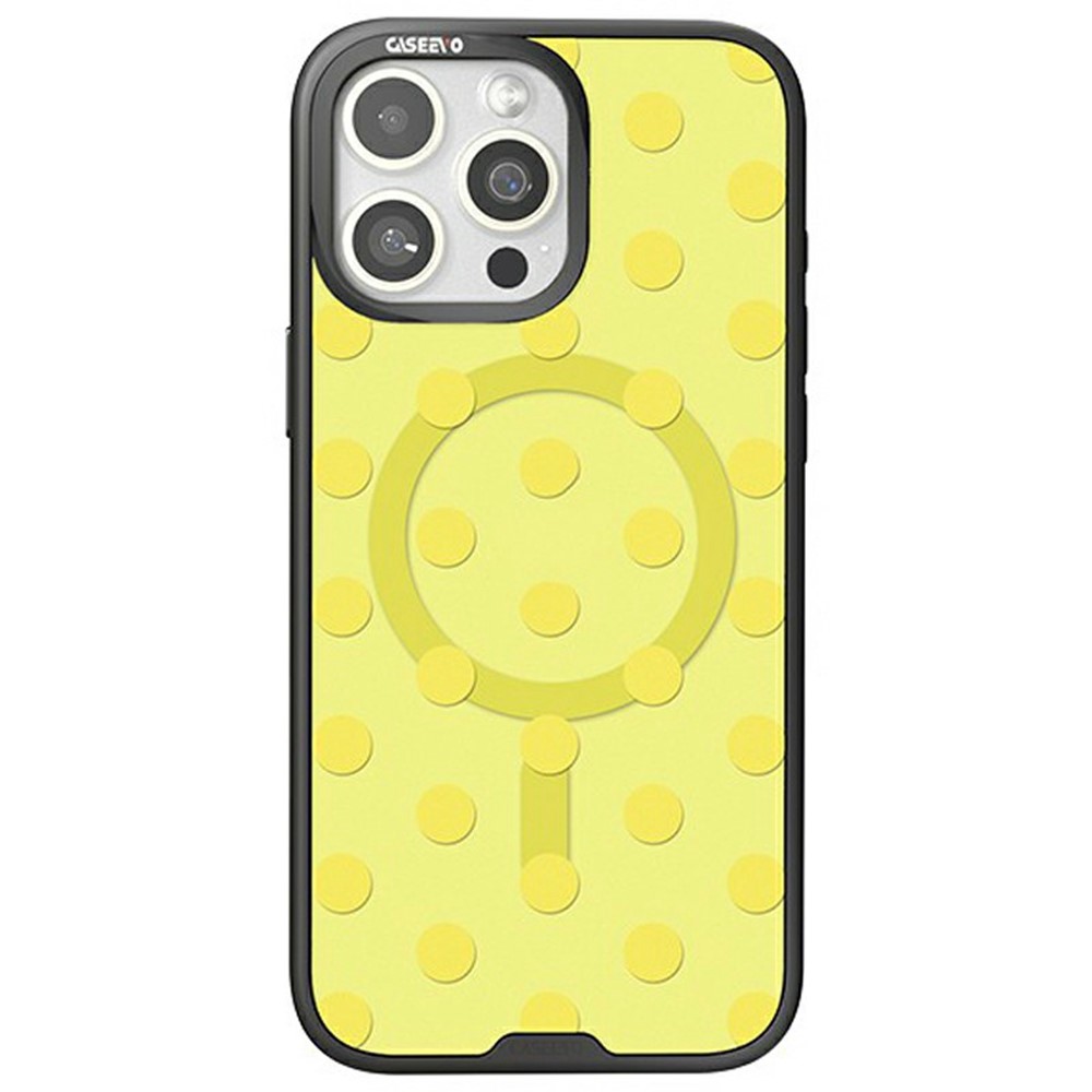 CASEEVO For iPhone 14 Pro Max Case Compatible with MagSafe TPU Acrylic Cover with Interchangeable Dots Backplate - Yellow
