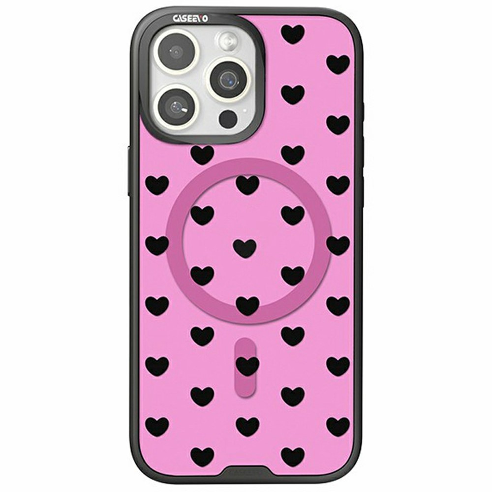 CASEEVO For iPhone 14 Pro Max Case Compatible with MagSafe TPU Acrylic Cover with Interchangeable Dots Backplate - Heart