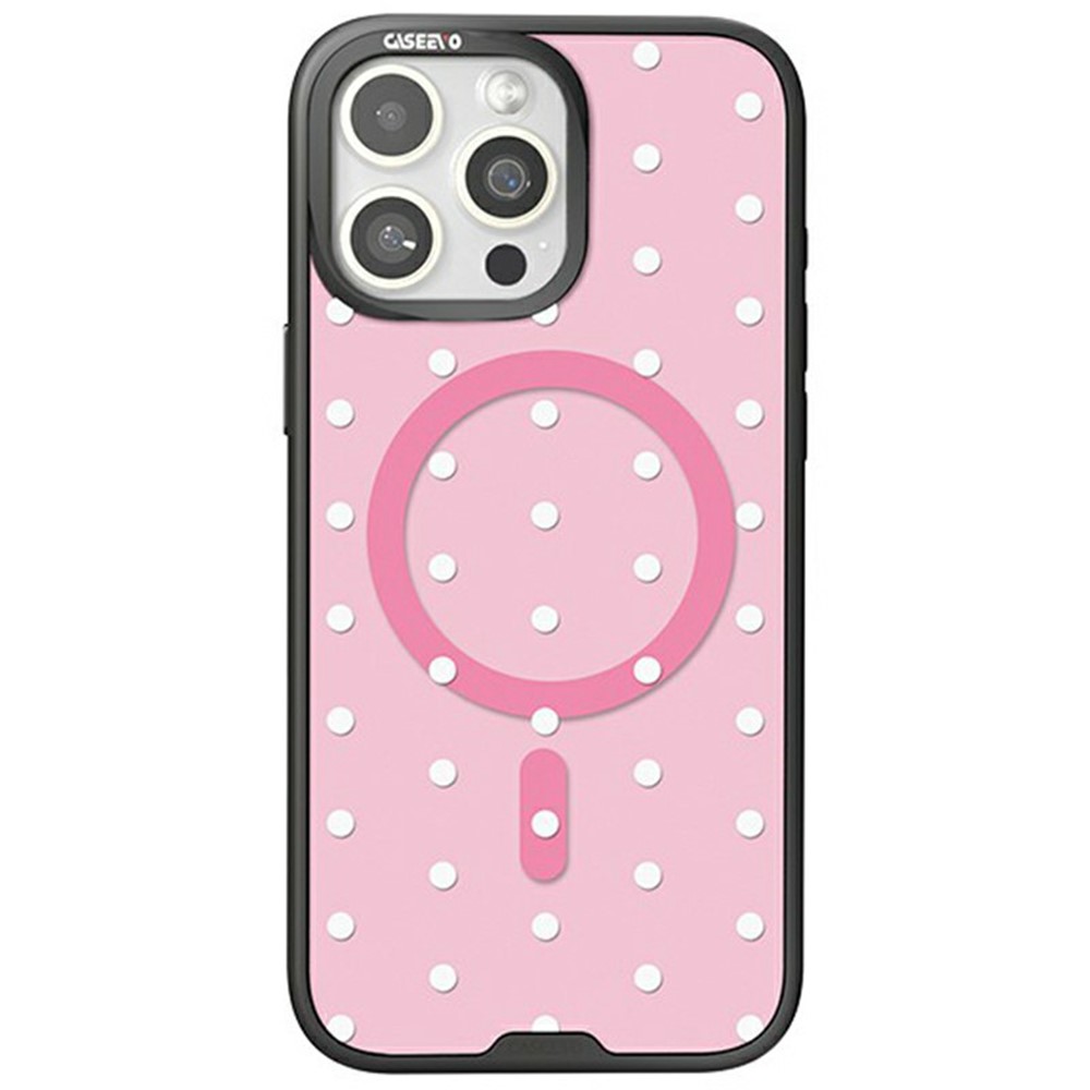 CASEEVO For iPhone 14 Pro Case Compatible with MagSafe TPU Acrylic Cover with Interchangeable Dots Backplate - Pink