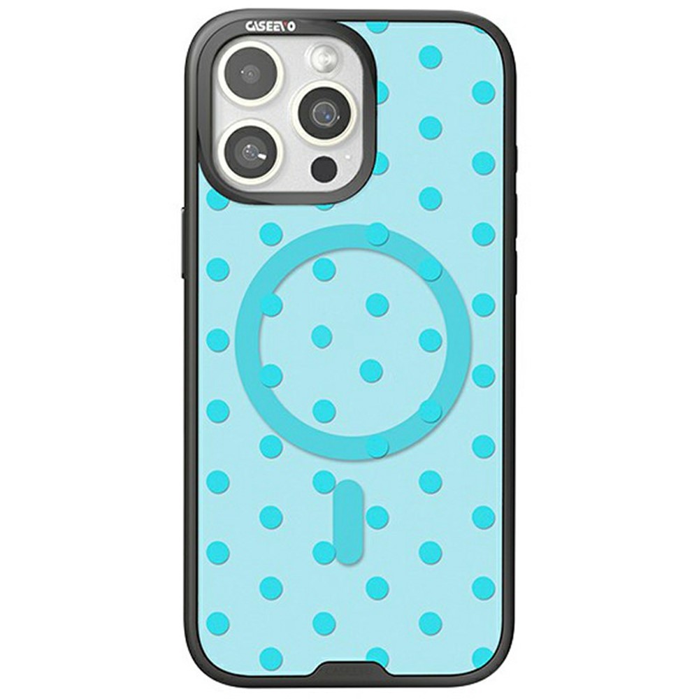 CASEEVO For iPhone 14 Pro Case Compatible with MagSafe TPU Acrylic Cover with Interchangeable Dots Backplate - Blue