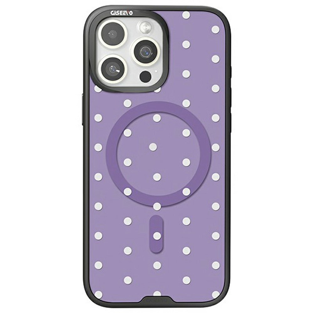 CASEEVO For iPhone 14 Pro Case Compatible with MagSafe TPU Acrylic Cover with Interchangeable Dots Backplate - Purple
