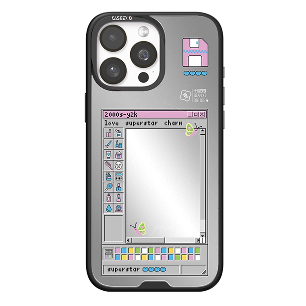 CASEEVO For iPhone 15 Pro Max Magnetic Case Compatible with MagSafe TPU Acrylic Cover with Interchangeable Butterflies Backplate - Glam Butterfly