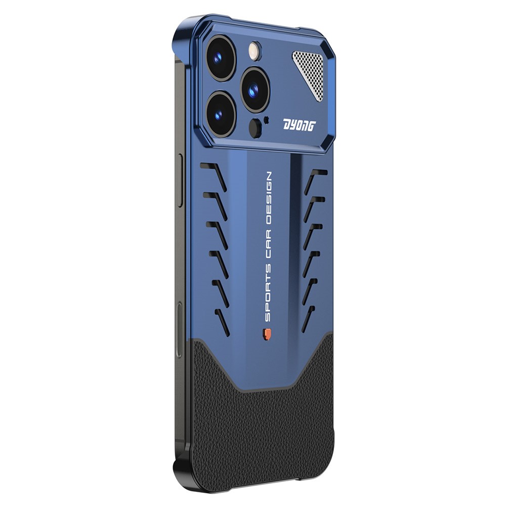 DYONG For iPhone 16 Pro Max Metal Case Snap-Open Design Heat Dissipation Shockproof Phone Cover - Titanium Blue
