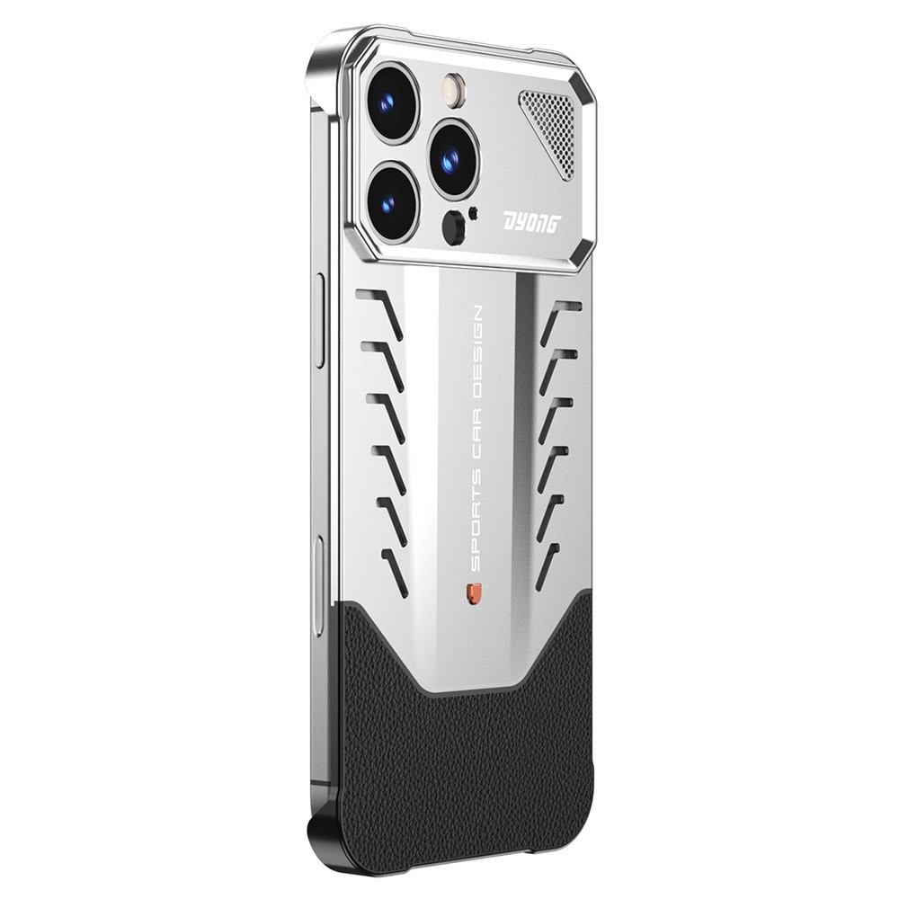 DYONG For iPhone 16 Pro Max Metal Case Snap-Open Design Heat Dissipation Shockproof Phone Cover - Titanium Silver