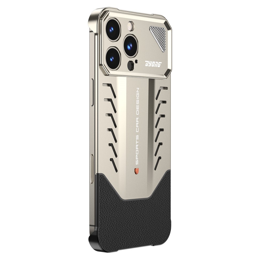 DYONG For iPhone 16 Pro Metal Case Snap-Open Design Heat Dissipation Shockproof Phone Cover - Titanium