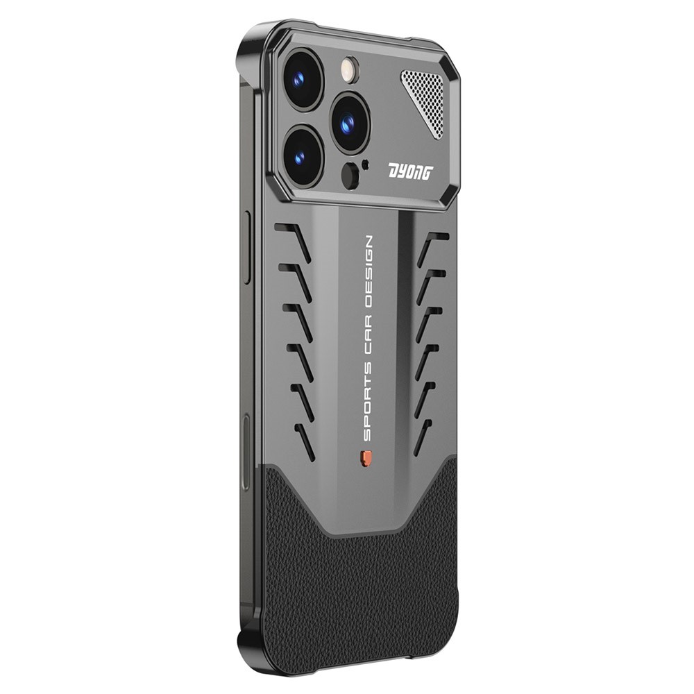 DYONG For iPhone 16 Pro Metal Case Snap-Open Design Heat Dissipation Shockproof Phone Cover - Titanium Grey