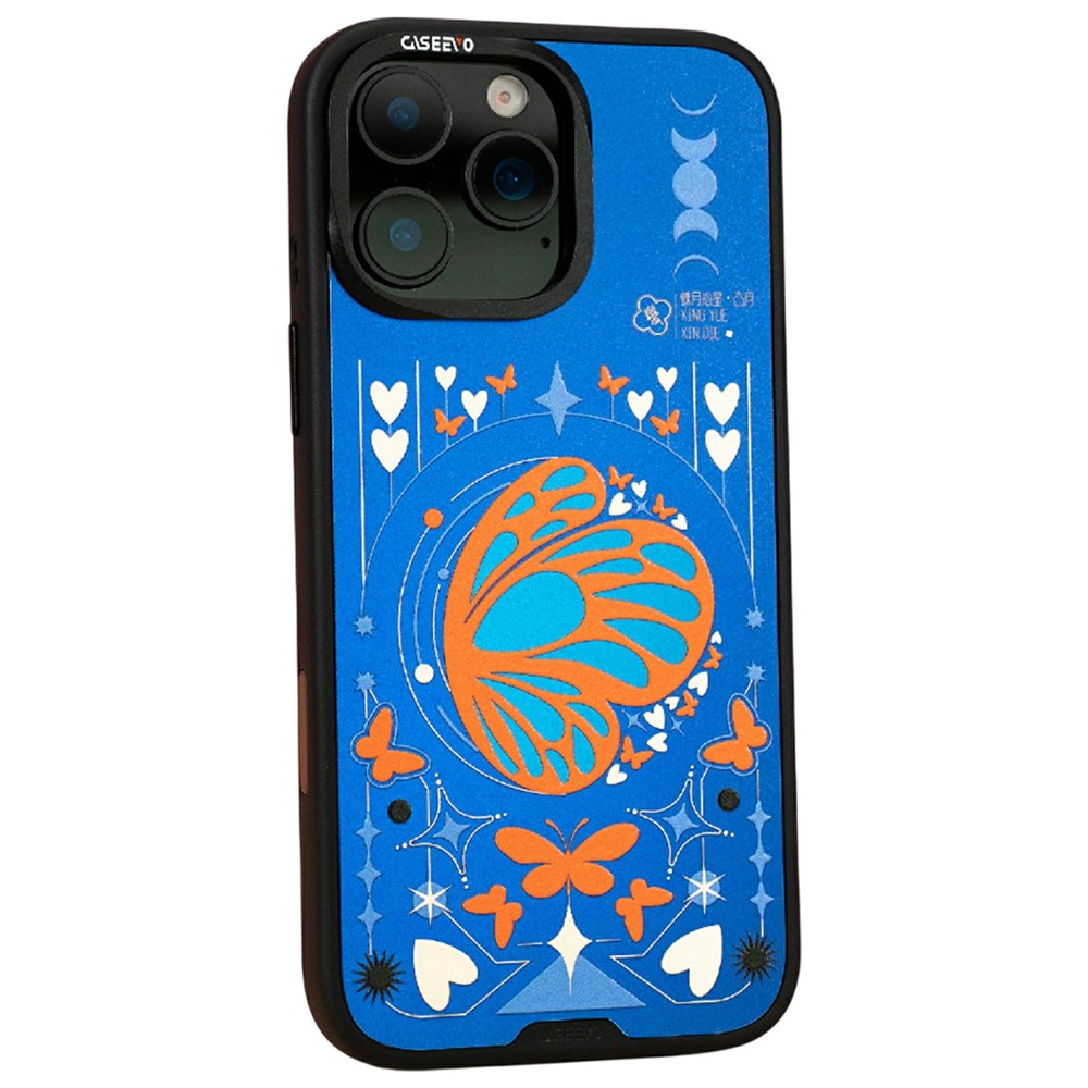 CASEEVO For iPhone 14 Pro Magnetic Case TPU Acrylic Phone Cover with Detachable Backplate - Gibbous Moon