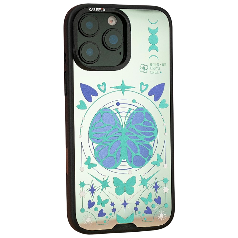 CASEEVO For iPhone 15 Pro Max Magnetic Case TPU Acrylic Phone Cover with Detachable Backplate - Full Moon