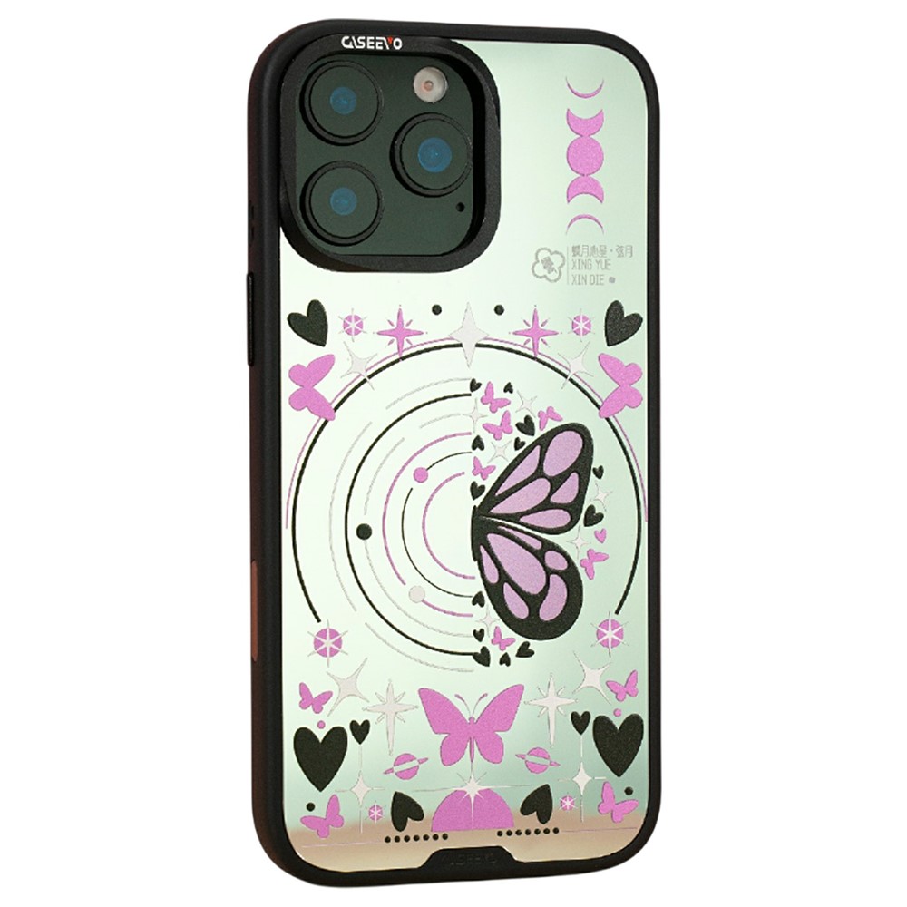 CASEEVO For iPhone 15 Pro Max Magnetic Case TPU Acrylic Phone Cover with Detachable Backplate - Crescent Moon