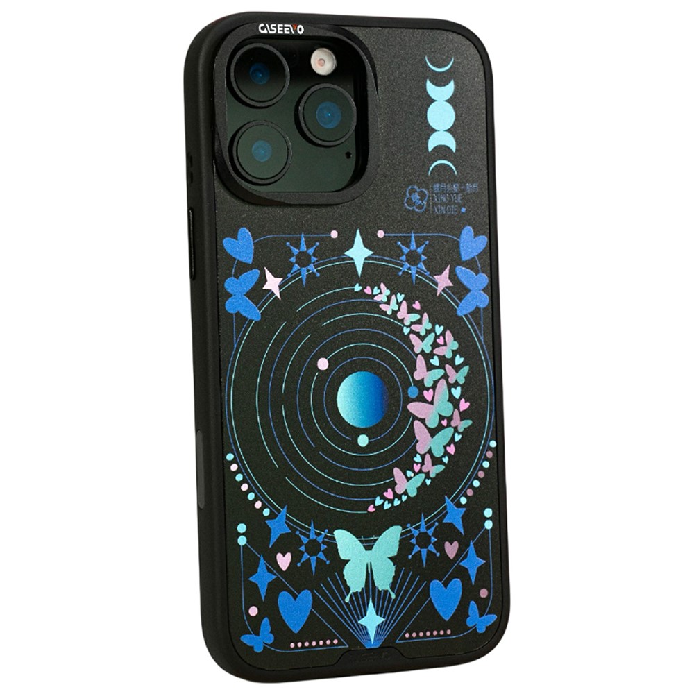 CASEEVO For iPhone 15 Pro Magnetic Case TPU Acrylic Phone Cover with Detachable Backplate - New Moon