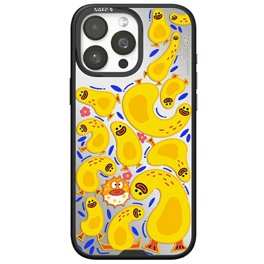 CASEEVO For iPhone 15 Pro Max Case Compatible with MagSafe TPU Acrylic Phone Cover with Poetic Illustration Backplate - Spring River at Dusk