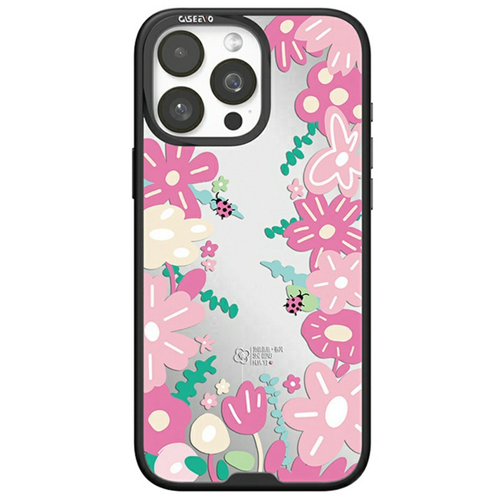 CASEEVO For iPhone 15 Pro Case Compatible with MagSafe TPU Acrylic Phone Cover with Poetic Illustration Backplate - Spring Breeze