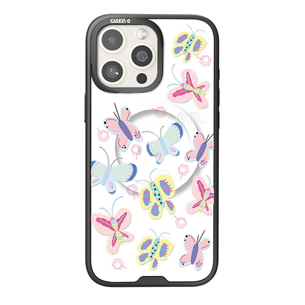 CASEEVO For iPhone 14 Pro Case Compatible with MagSafe TPU Acrylic Phone Cover with Interchangeable Back Panel - Butterfly