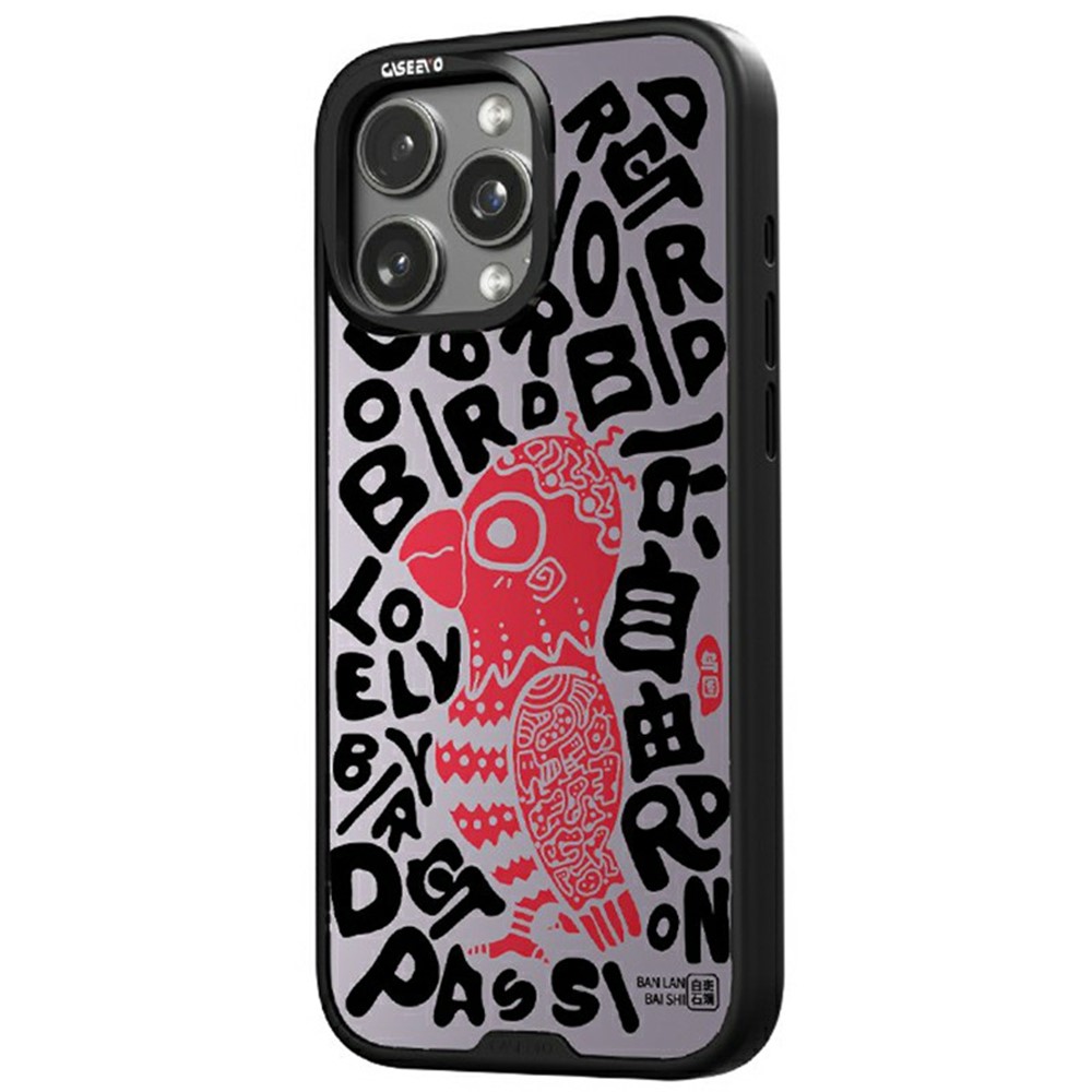 CASEEVO For iPhone 16 Pro Max Case Compatible with MagSafe TPU Acrylic Phone Cover with Abstract Paintings Back Cover - Free Bird