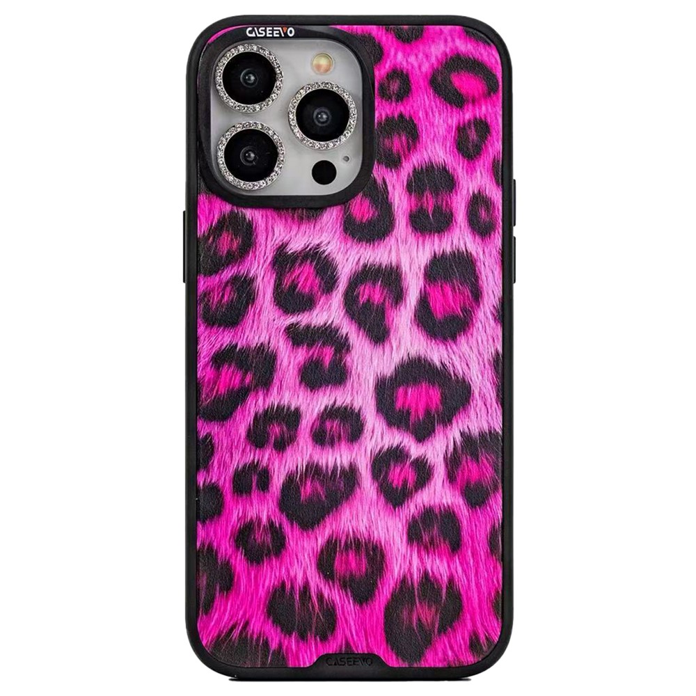 CASEEVO For iPhone 15 Pro Max Case Compatible with MagSafe TPU Acrylic Phone Cover with Detachable Leopard Backplate - Pink
