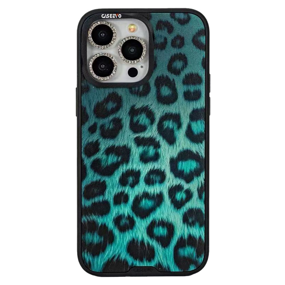 CASEEVO For iPhone 16 Pro Max Case Compatible with MagSafe TPU Acrylic Phone Cover with Detachable Leopard Backplate - Blue / Black