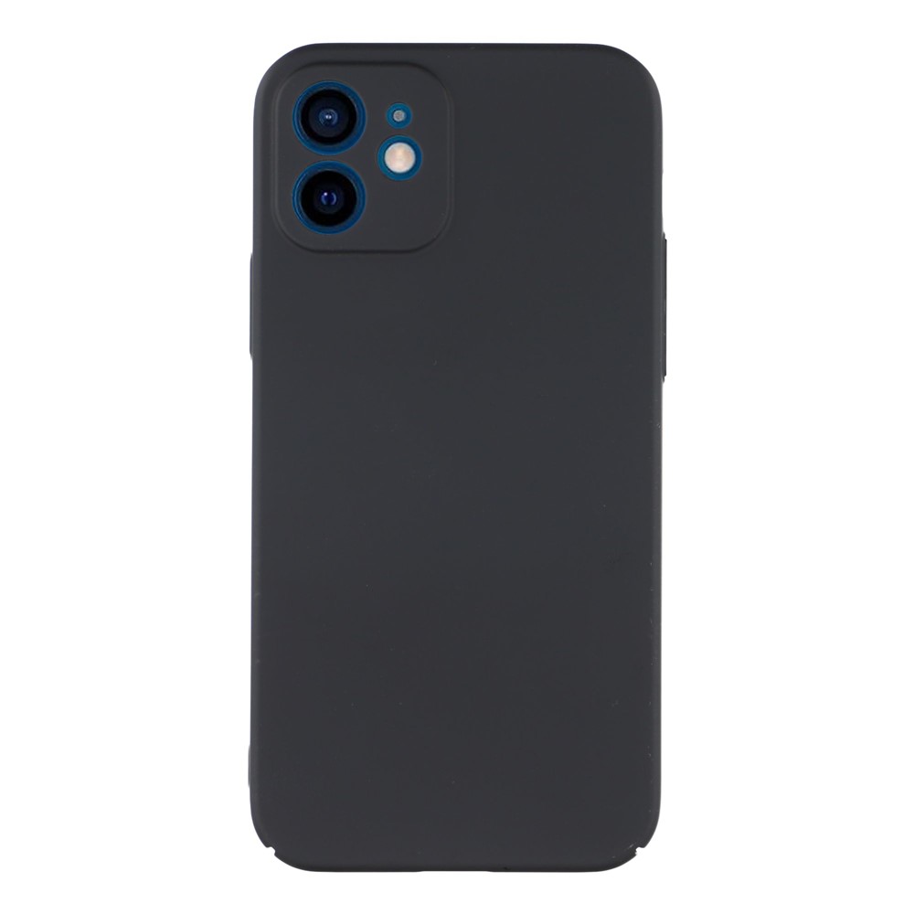 For iPhone 12 Case Skin-Touch Rubberized Hard PC Phone Cover - Black