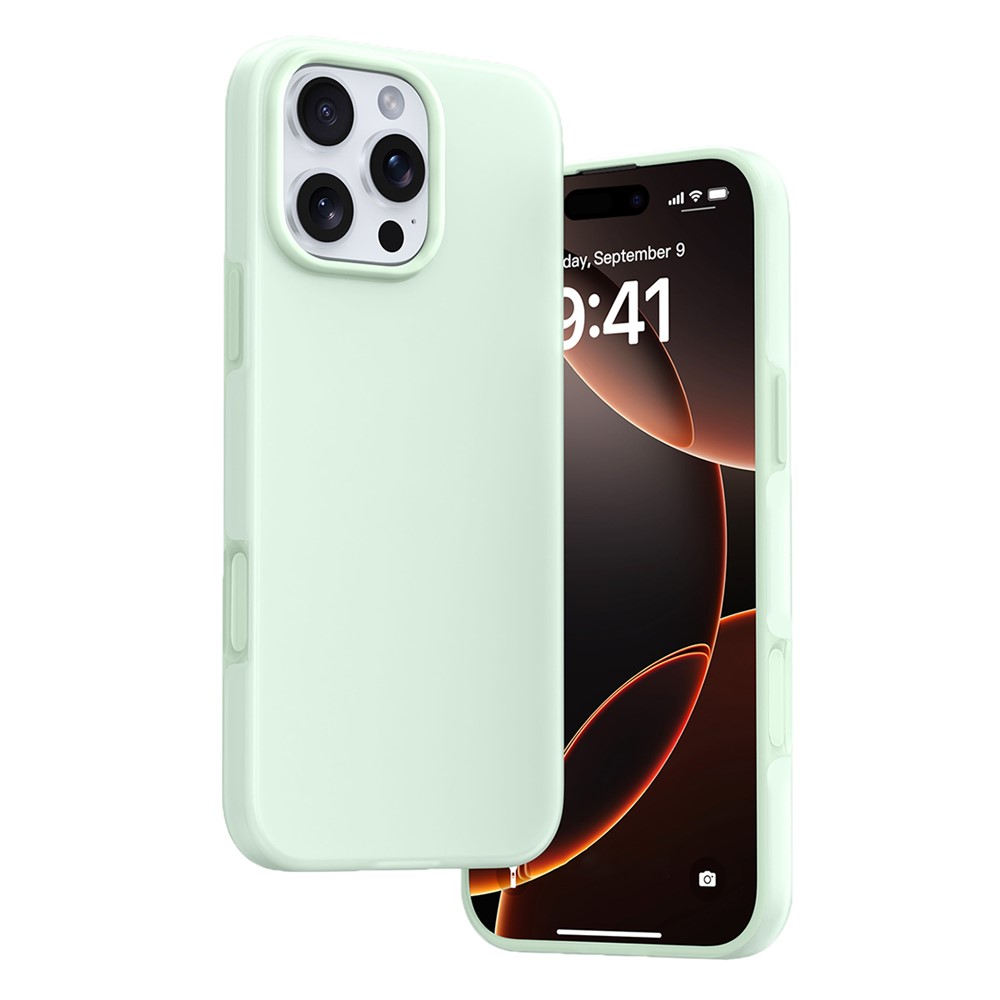 For iPhone 16 Pro Max Case Heat Dissipation Ice-Transparent Liquid Silicone + PC Phone Cover - Green
