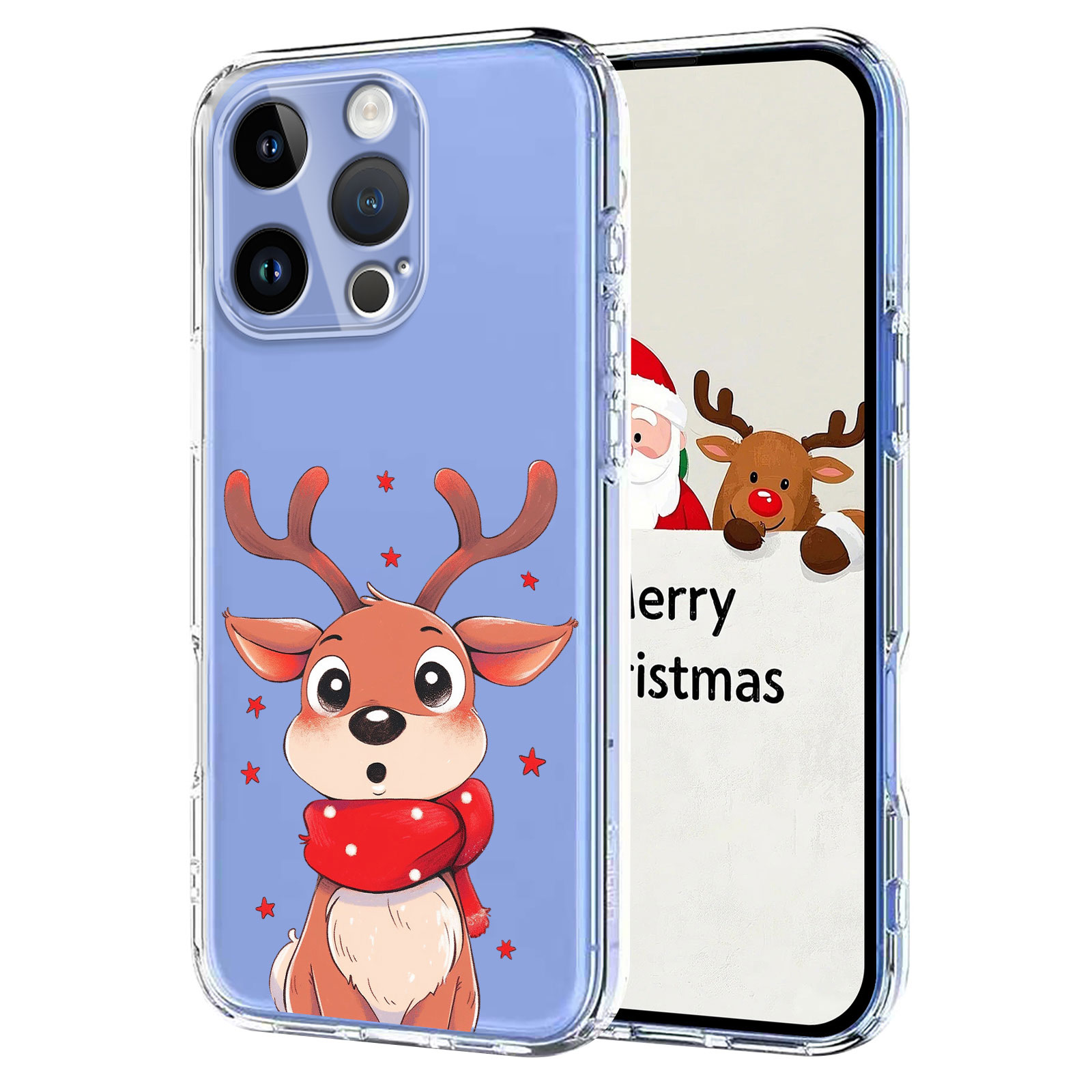 For iPhone 16 Pro Case Christmas Themed Pattern Printing TPU Phone Back Cover - Christmas Elk