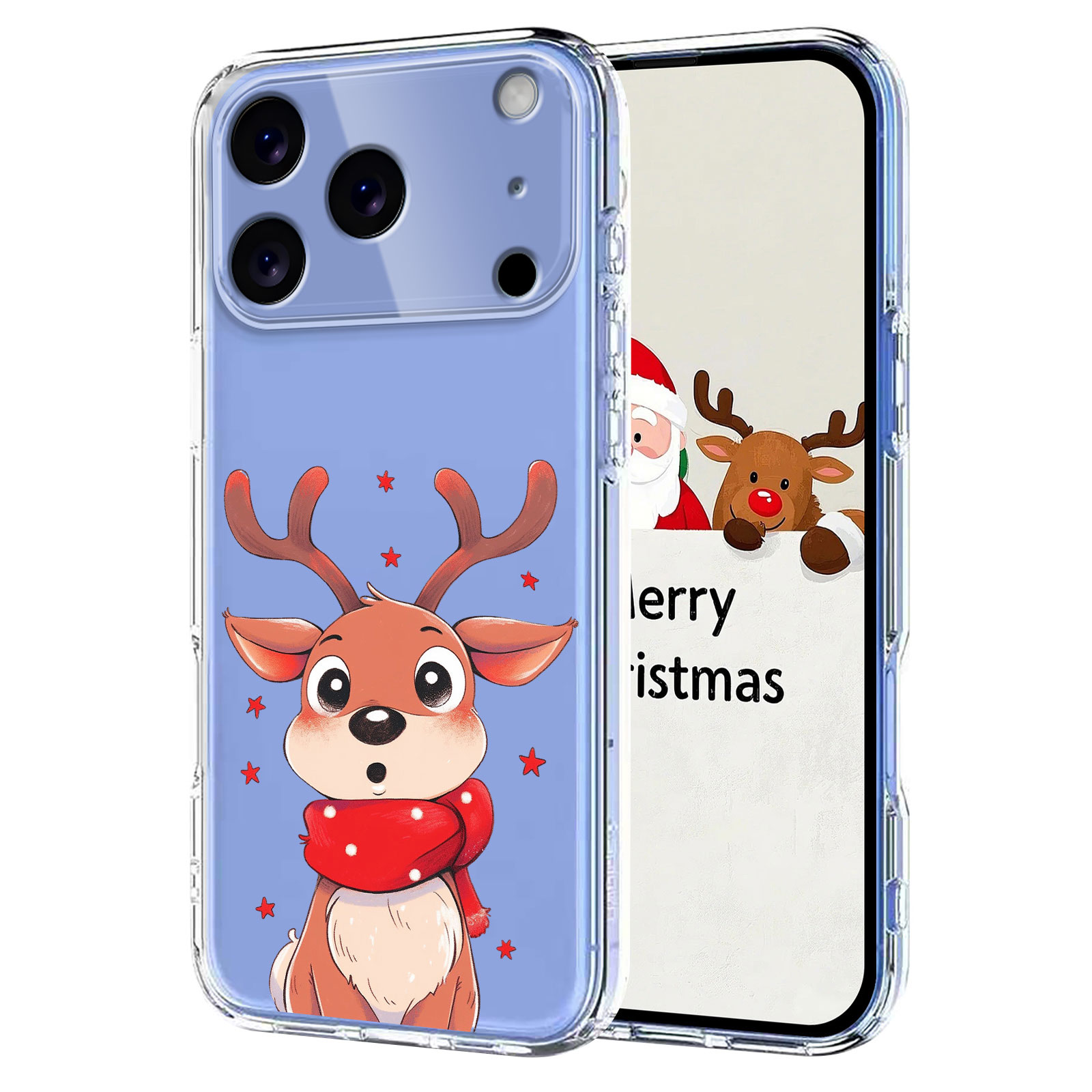 For iPhone 17 Pro Case Christmas Themed Pattern Printing TPU Phone Back Cover - Christmas Elk