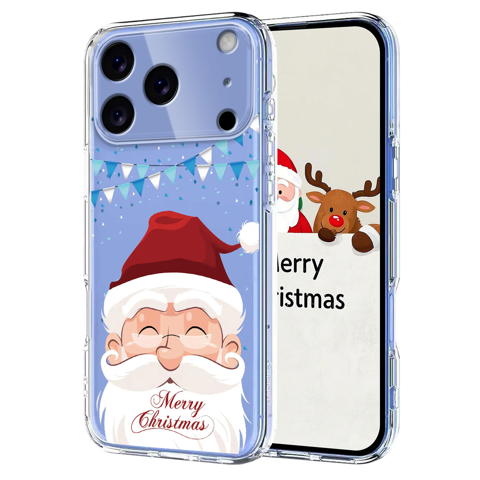 For iPhone 17 Pro Case Christmas Themed Pattern Printing TPU Phone Back Cover - Santa Claus