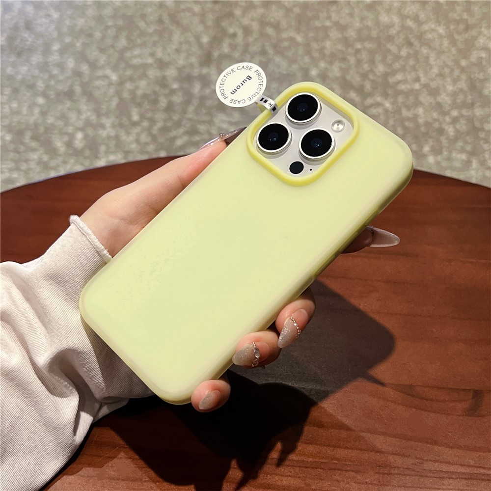 For iPhone 15 Pro Max Case Heat Dissipation Ice-Transparent Liquid Silicone + PC Phone Cover - Yellow
