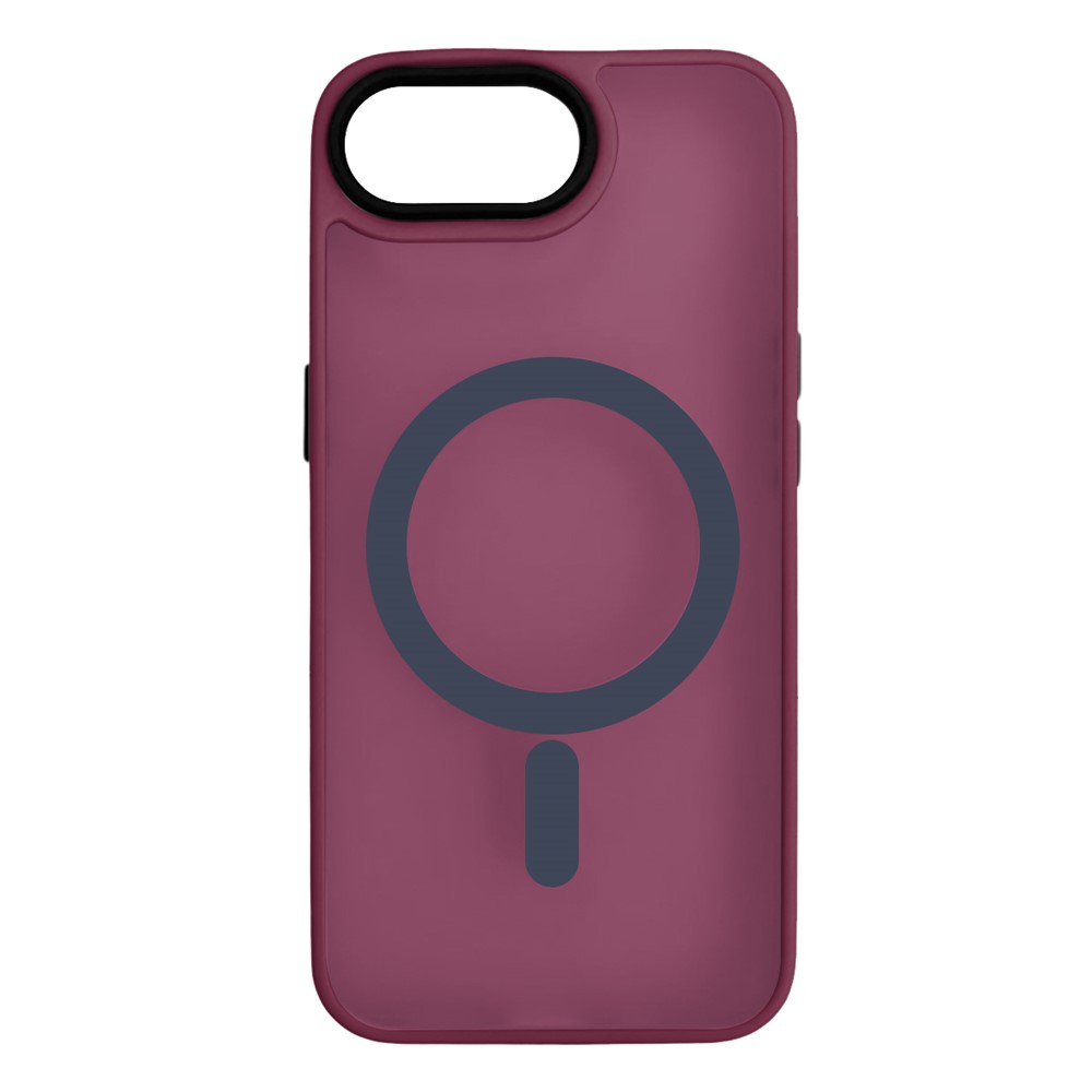For iPhone 16e Case Compatible with MagSafe Skin-Touch PC + TPU Phone Cover - Wine Red