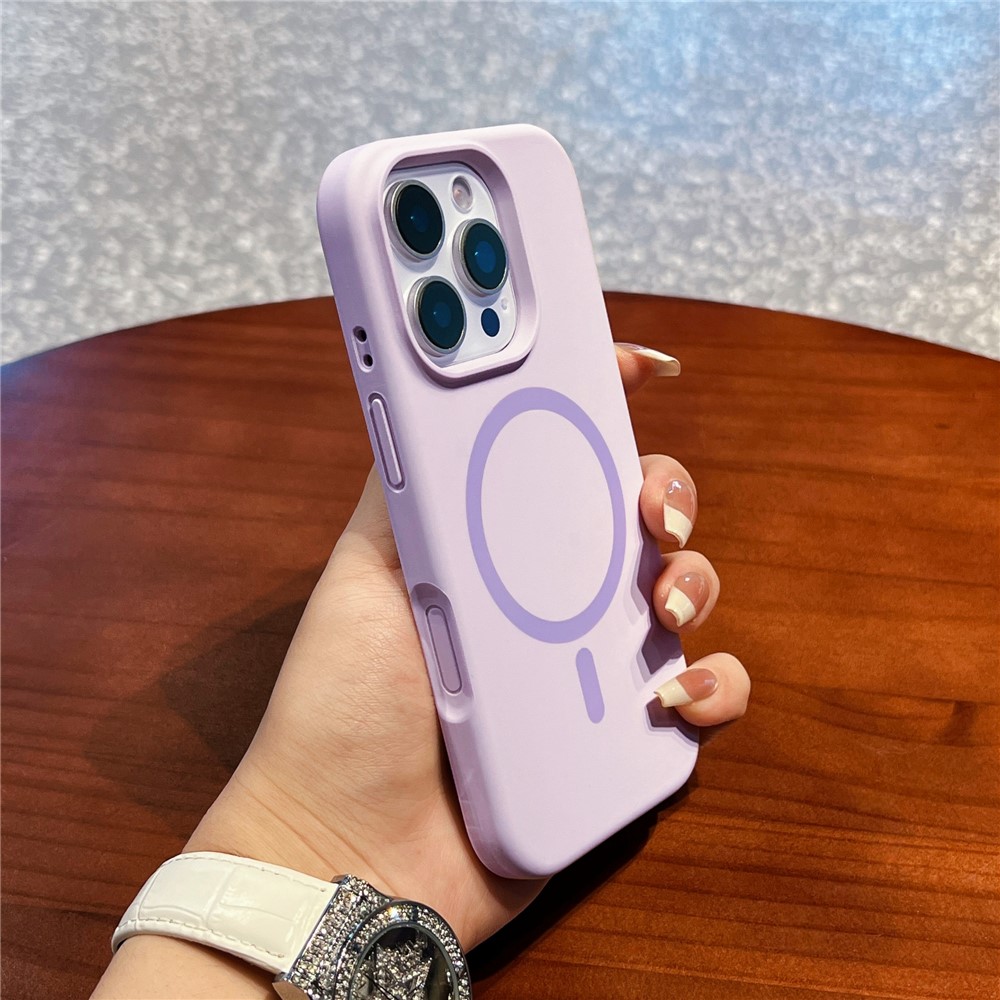 For iPhone 16 Pro Case Compatible with MagSafe Liquid Silicone + PC Anti-Scratch Phone Cover - Light Purple