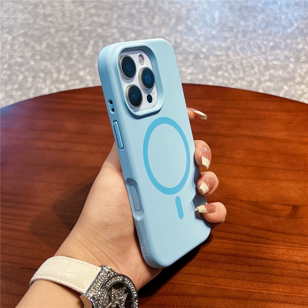 For iPhone 16 Pro Max Case Compatible with MagSafe Liquid Silicone + PC Anti-Scratch Phone Cover - Baby Blue