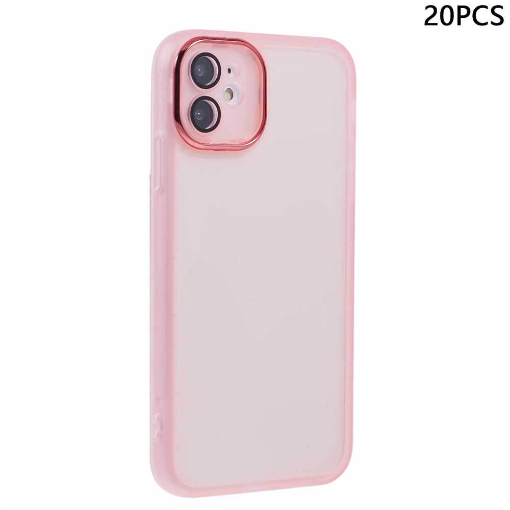 Bulk Purchasing 20Pcs For iPhone 11 Case Electroplated Camera Frame TPU Phone Cover Precise Cutouts - Transparent Pink