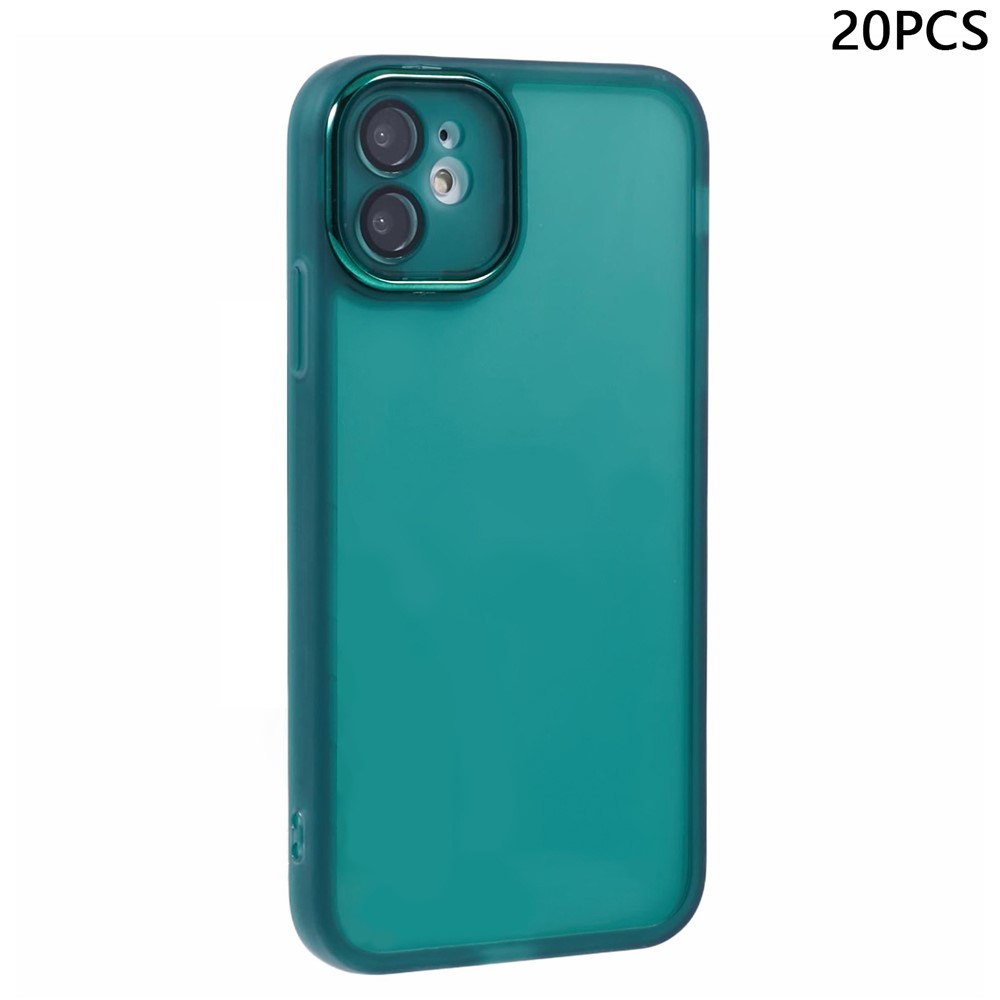 Bulk Purchasing 20Pcs For iPhone 11 Case Electroplated Camera Frame TPU Phone Cover Precise Cutouts - Transparent Green