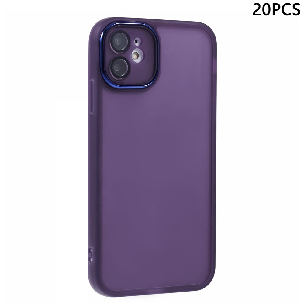 Bulk Purchasing 20Pcs For iPhone 11 Case Electroplated Camera Frame TPU Phone Cover Precise Cutouts - Transparent Purple
