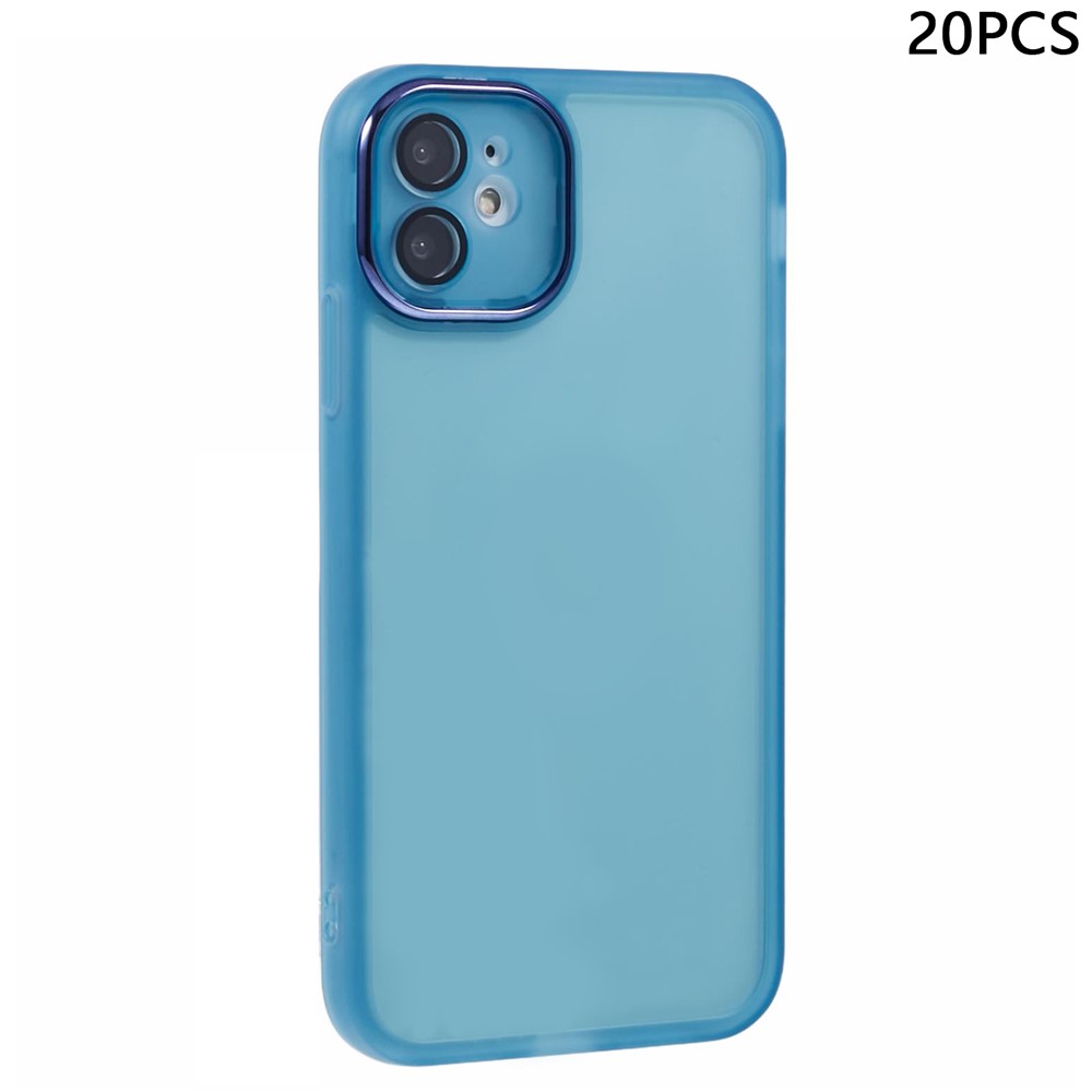 Bulk Purchasing 20Pcs For iPhone 11 Case Electroplated Camera Frame TPU Phone Cover Precise Cutouts - Transparent Blue