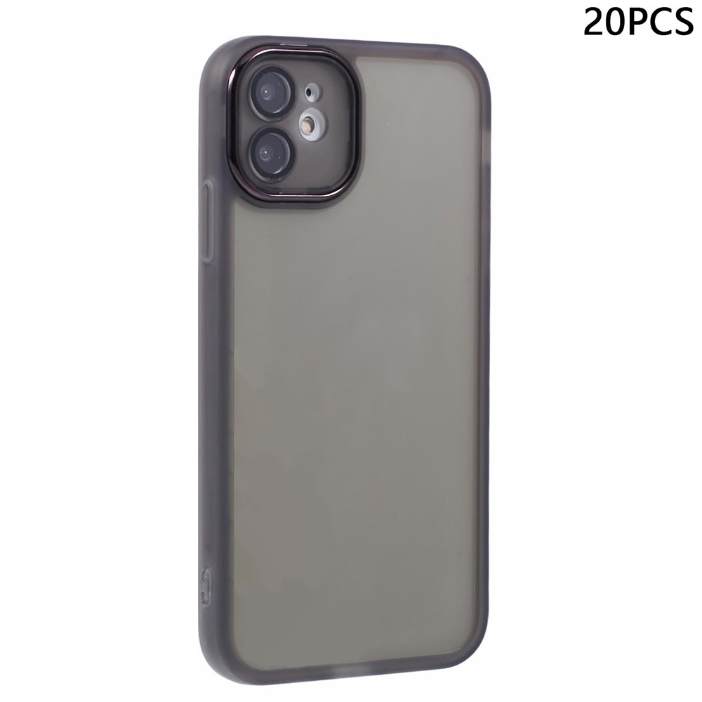 Bulk Purchasing 20Pcs For iPhone 11 Case Electroplated Camera Frame TPU Phone Cover Precise Cutouts - Transparent Black
