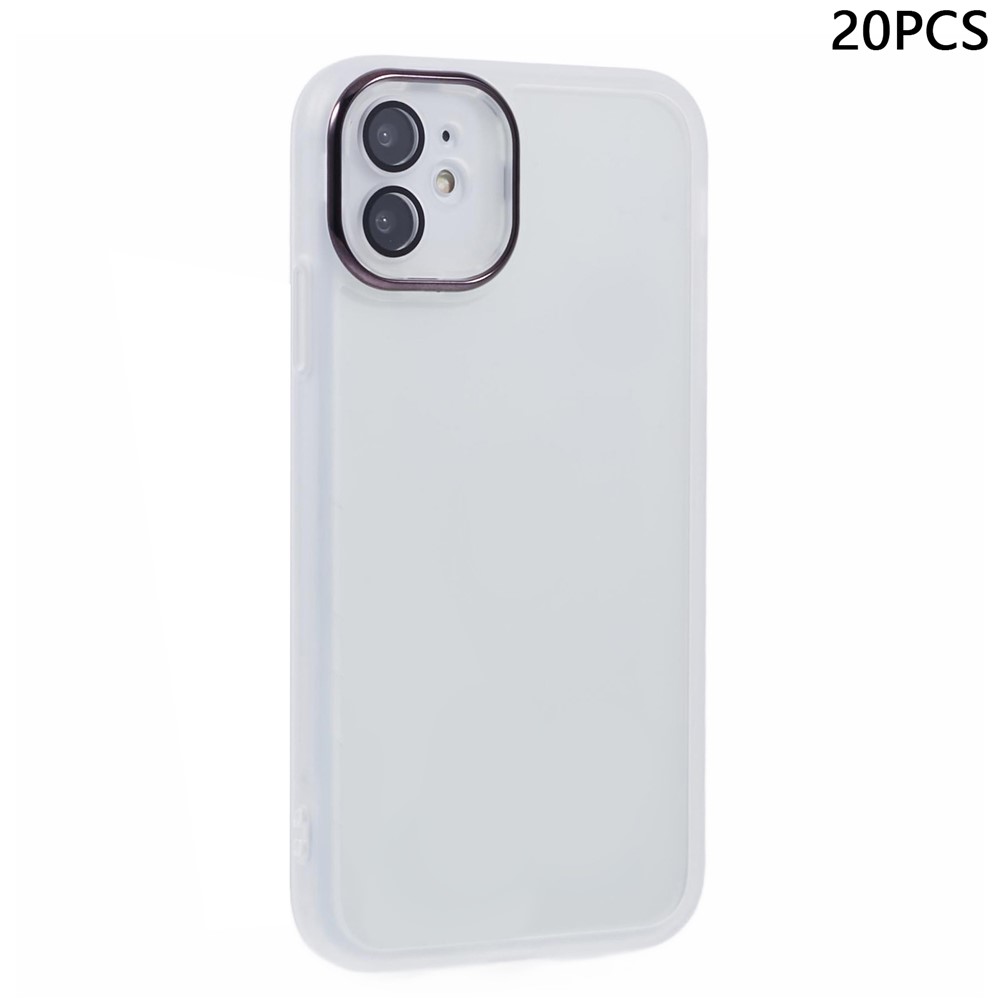Bulk Purchasing 20Pcs For iPhone 11 Case Electroplated Camera Frame TPU Phone Cover Precise Cutouts - Transparent White
