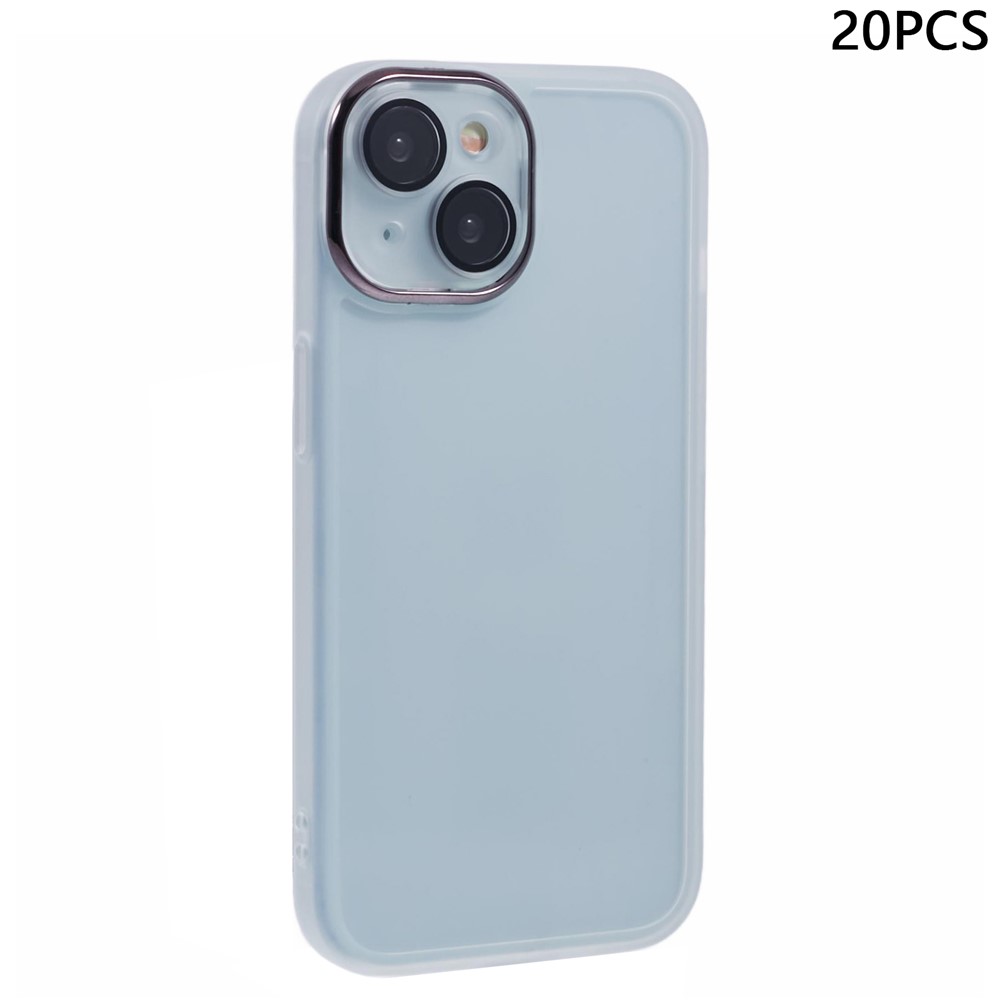 Bulk Purchasing 20Pcs For iPhone 15 Case Electroplated Camera Frame TPU Phone Cover Precise Cutouts - Transparent