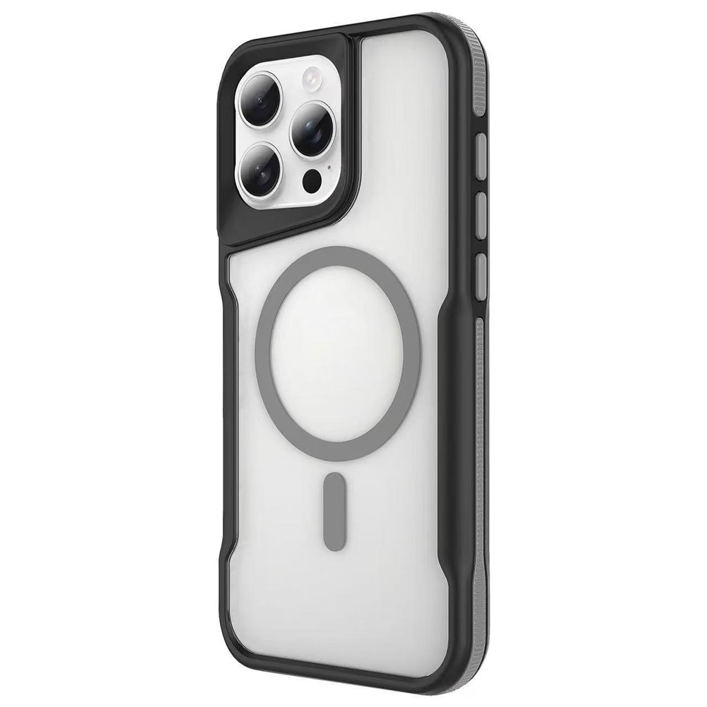For iPhone 16 Pro Magnetic Case Skin-Touch TPU + PC Shockproof Phone Back Cover - Grey