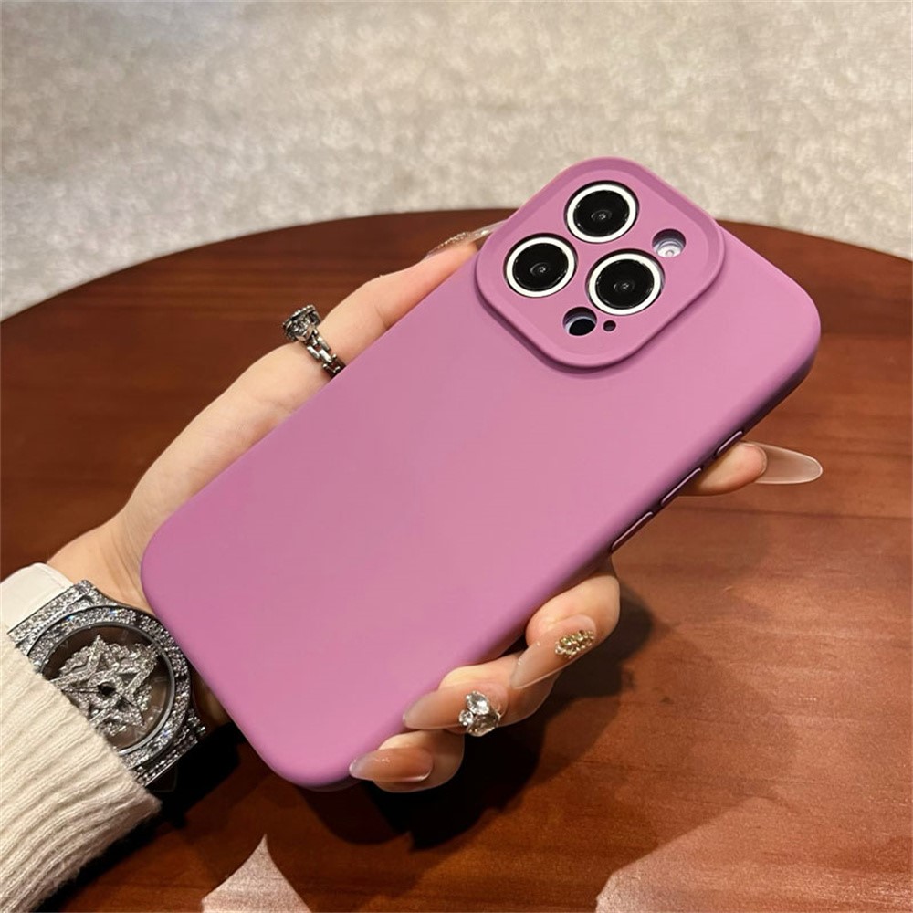 For iPhone 15 Pro Max Case Precise Cutouts Liquid Silicone + PC Shockproof Phone Cover - Purple