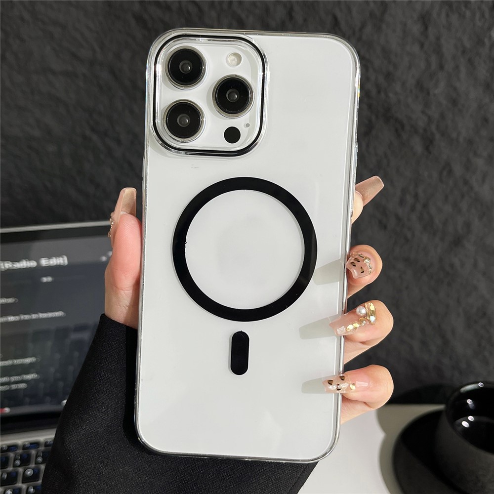 Bulk Purchasing For iPhone 15 Pro Clear Case PC Phone Cover Compatible with MagSafe - Black