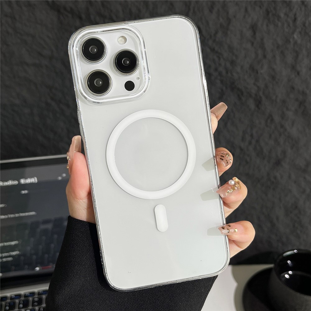 Bulk Purchasing For iPhone 15 Pro Clear Case PC Phone Cover Compatible with MagSafe - White