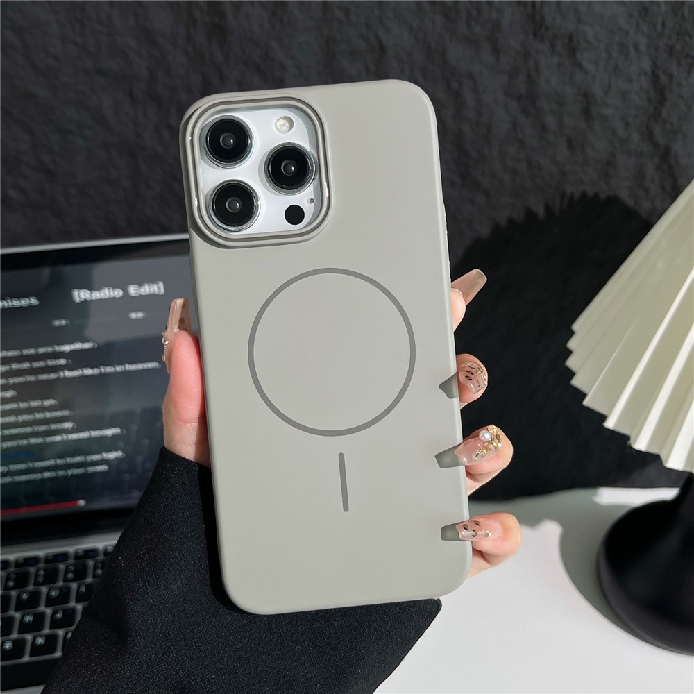 Bulk Purchasing For iPhone 16 Pro Max Magnetic Case Solid Color PC Phone Cover Compatible with MagSafe - Titanium Grey